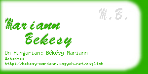 mariann bekesy business card