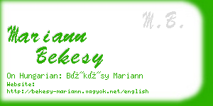 mariann bekesy business card